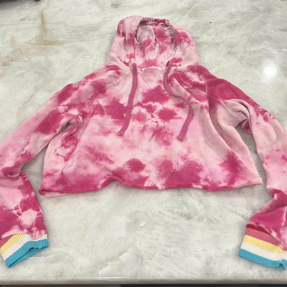 Spiritual Gangster Large Pink Tie Dye Hoodie